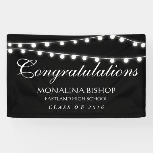 White String Of Lights Congratulations Graduate Banner