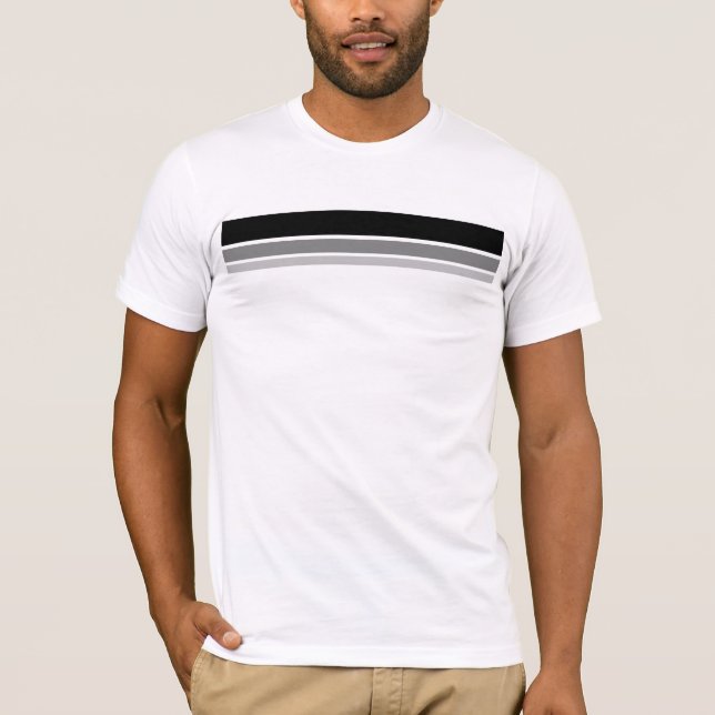 White Striped Designer T-Shirt (Front)