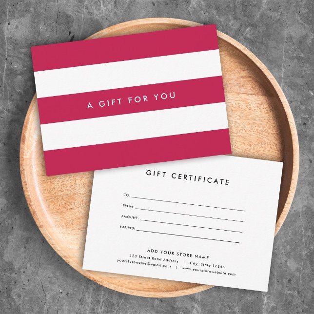 White Stripes & Custom Colour Gift Certificate (Creator Uploaded)