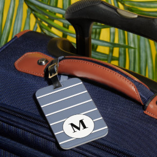White Stripes Luggage Tag