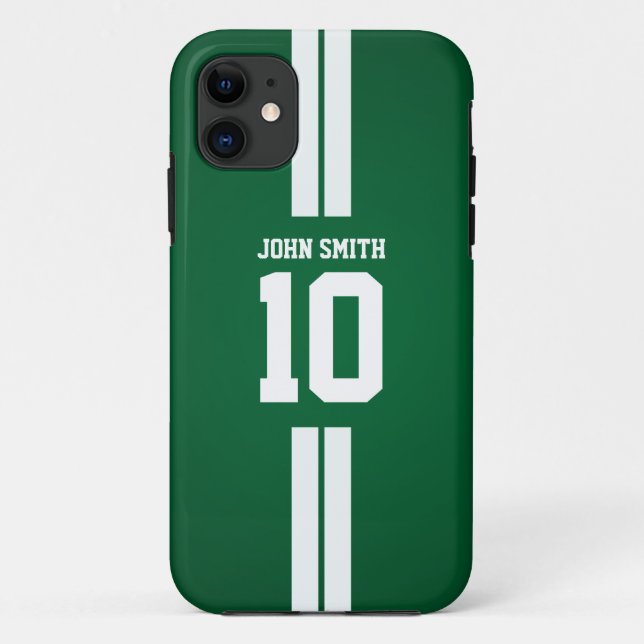 White Stripes Soccer Player Green iPhone 5 Case (Back)