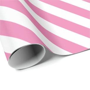 White Stripes with Pink Background DIY Colour Wrapping Paper
