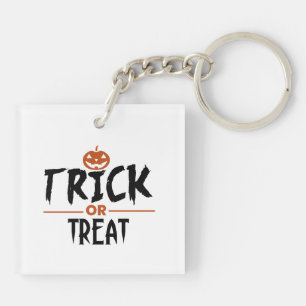 White Stylish Happy Halloween Keychain