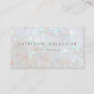 White Subtle Glitter Bokeh Business Card
