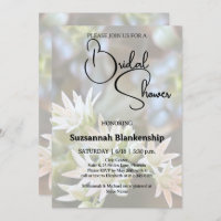 White Succulent Floral Background Bridal Shower