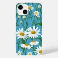 White Summer Daisies On Aqua