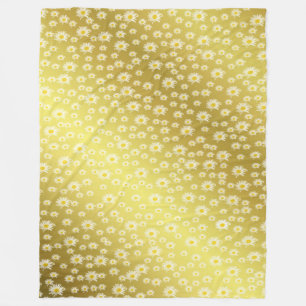 white summer flower in gold fleece blanket
