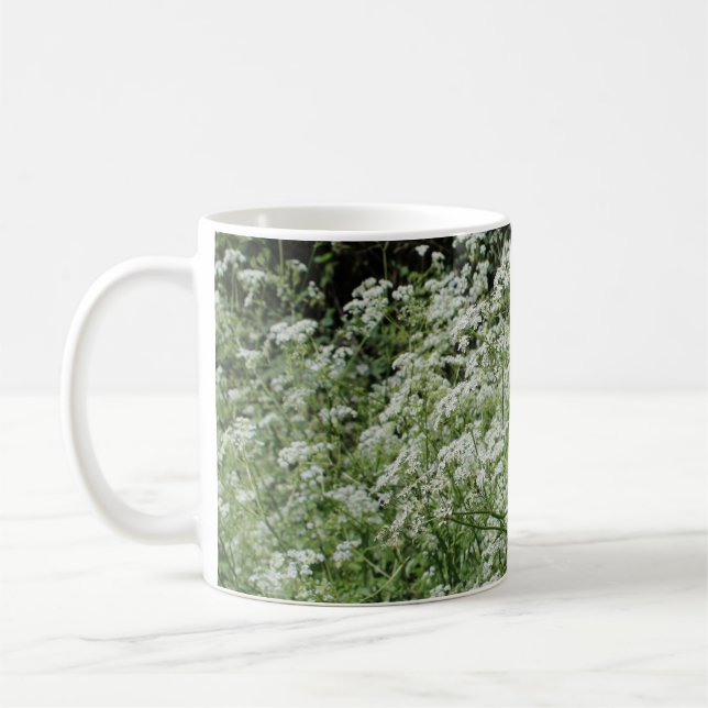 White Summer Flowers  Coffee Mug (Left)
