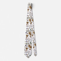 White sunflower neck tie