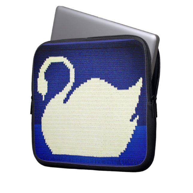 White Swan Artisan Crochet Print Electronics Bag   (Front Left)