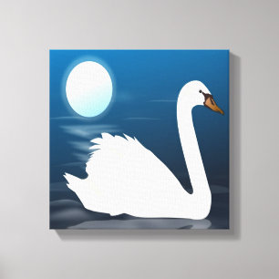 WHITE SWAN CANVAS PRINT