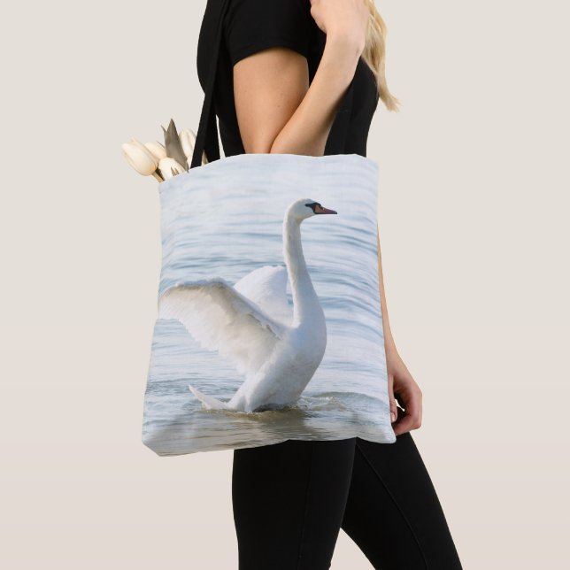 White swan Cygnus Tote Bag (Close Up)