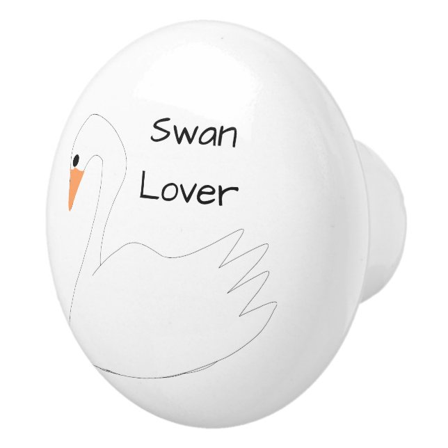White Swan Design Personalised Ceramic Knob (Right)