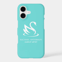 White Swan Minimalist on Robin Egg Blue