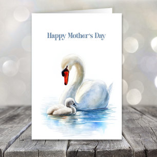White Swan Mother's Day Holiday Card