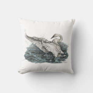White Swan on Water Cushion