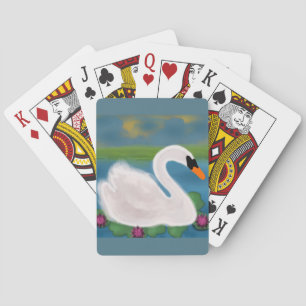 White Swan Painting Playing Cards