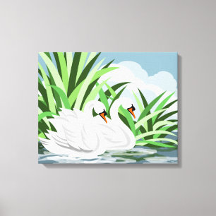 White Swan Pair Art Prints