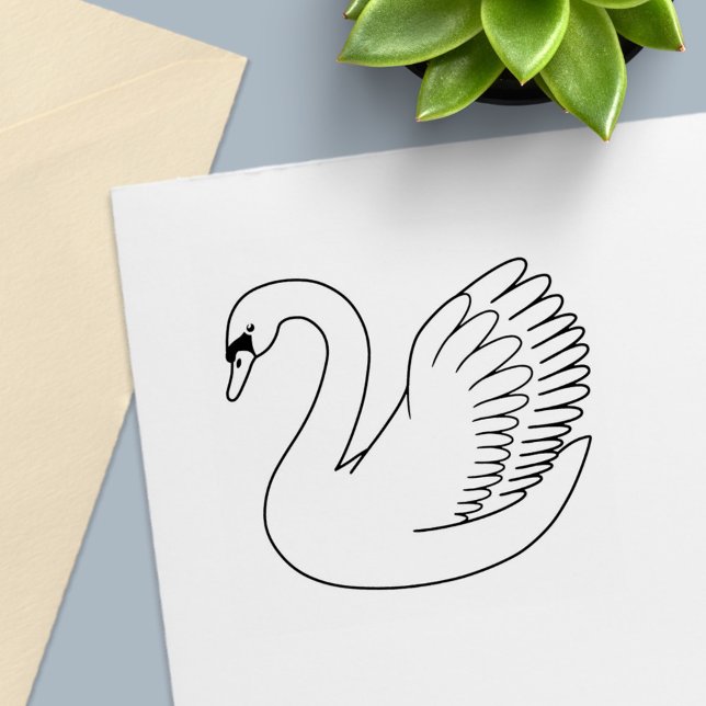 White Swan Self-inking Stamp (Creator Uploaded)