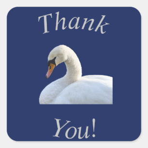 White Swan Thank You Sticker / Envelope Seal
