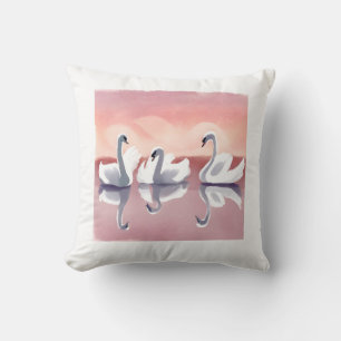 White Swan Throw Pillow 