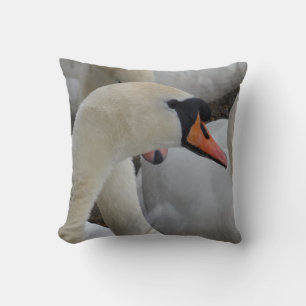 White Swan Throw Pillow