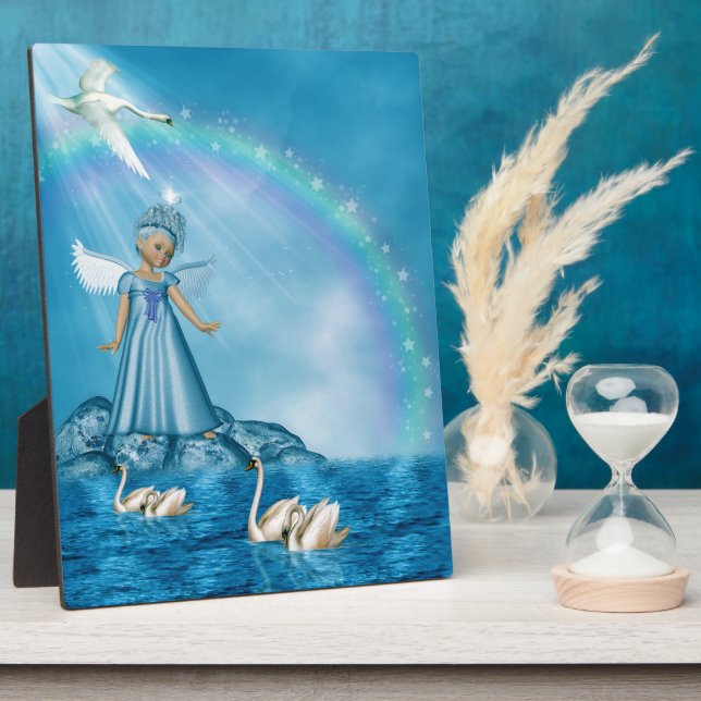 White Swans And Angel Plaque (Side)