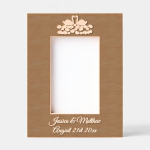 White Swans and Water lilies Wedding Custom Etched Frames