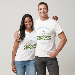 White Swans and Water lilies Wedding Custom T-Shirt
