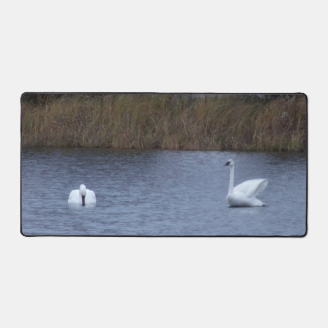 White Swans Desk Mat (Front)