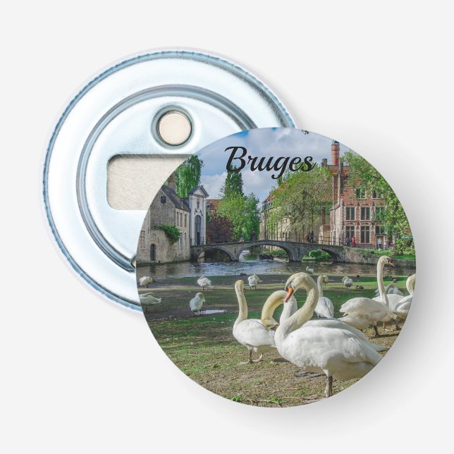 White swans in Bruges Bottle Opener (Front)