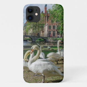 White swans in Bruges downtown Case-Mate iPhone Case