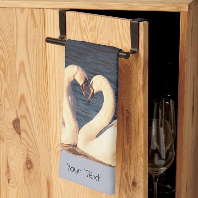 White Swans Kitchen Towel (Thirds Fold)