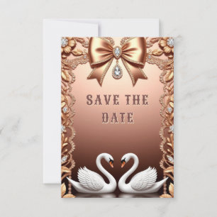 💍 White Swans Wedding Decor 💍 Save The Date
