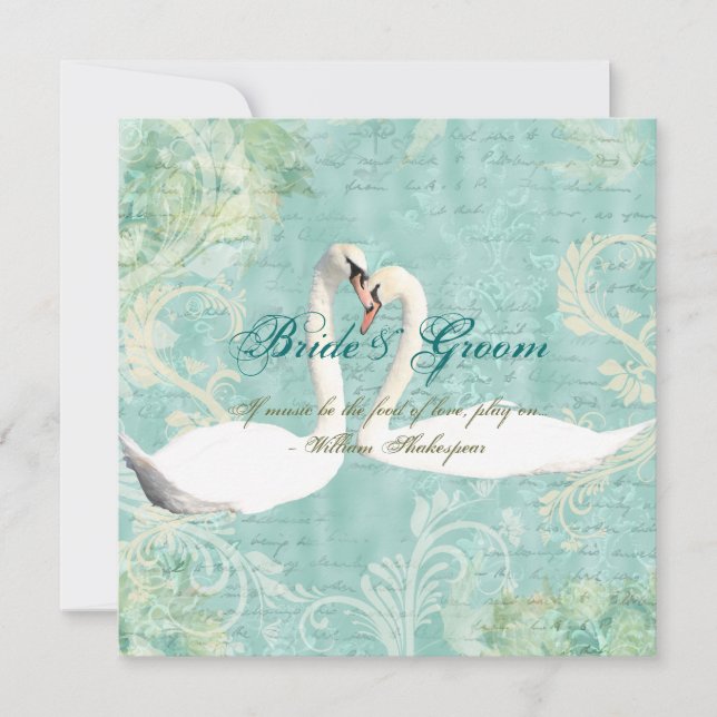 White swans wedding invitations  (Front)