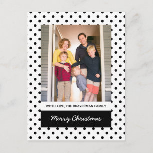 White Sweet Polka Dot Holiday Photo Postcard