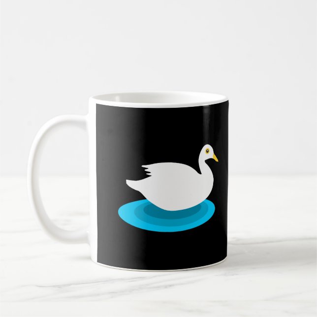 White swimming duck  coffee mug (Left)