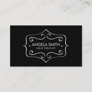 White Swirl Frame Business Card