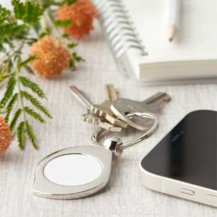 White Swirl Metal Keychain