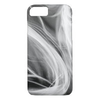 white swirling smoke design on black