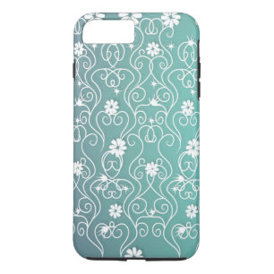 White Swirls and Flowers iPhone 7 Case
