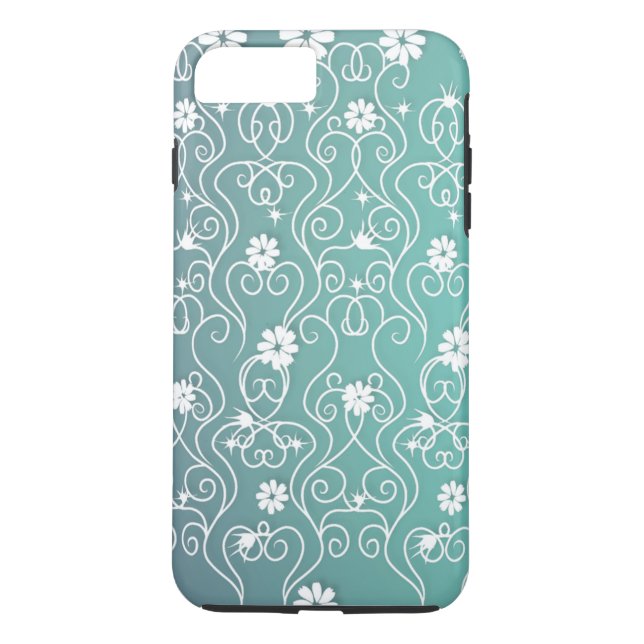 White Swirls and Flowers iPhone 7 Case (Back)