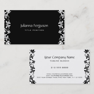 White Swirls Reversible Business Card