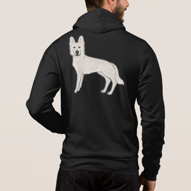 White Swiss Shepherd Berger Blanc Suisse Cute Dog Hoodie (Back)
