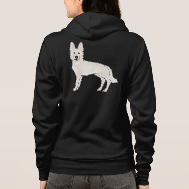 White Swiss Shepherd White GSD Cute Cartoon Dog Hoodie (Back)