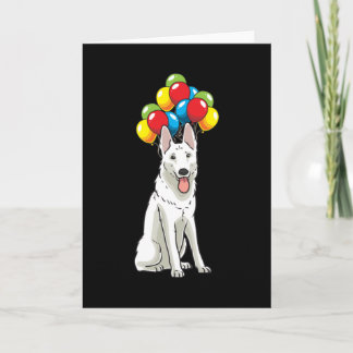 White Swiss Shepherd with Ballons Gift Card