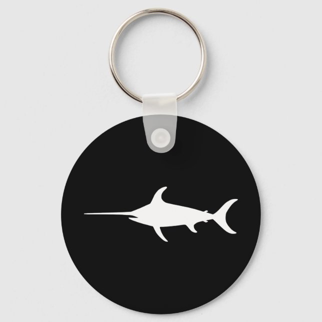 White Swordfish Key Ring (Front)