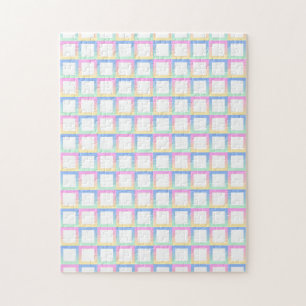 White Symmetric Chequered Gradient Pattern Frames Jigsaw Puzzle