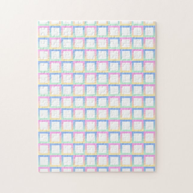 White Symmetric Chequered Gradient Pattern Frames Jigsaw Puzzle (Vertical)
