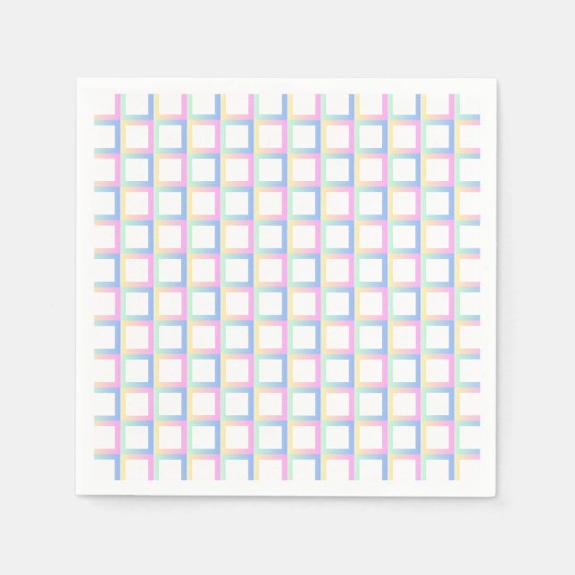 White Symmetric Chequered Gradient Pattern Frames Napkin (Front)